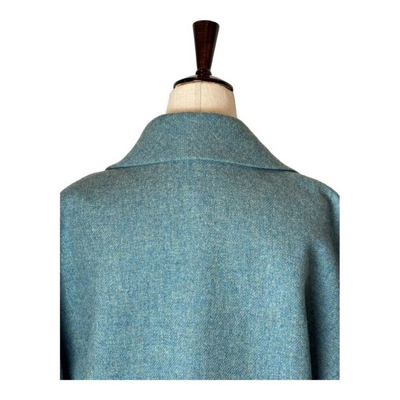 Talbots Blazer Women 12 Blue Teal Wool Double Breasted Shawl Collar Preppy - Picture 4 of 9